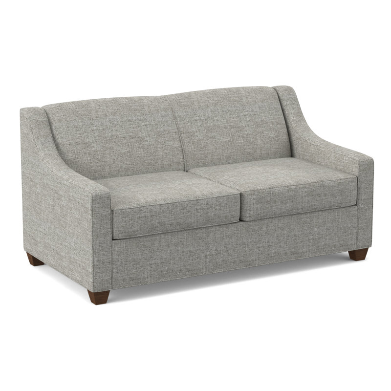 Phillips 68" Square Arm Loveseat with Reversible Cushions, Archetype Quartz, Montana Walnut
