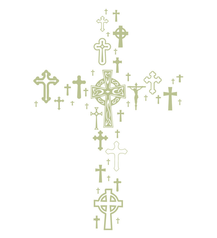 Décalcomanie murale cross collection, H 36 po x l 24 po x P 0,01 po, Céladon
