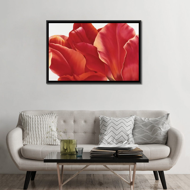 «Fancy Flower I», impression sur toile, H 18 po x l 26 po x P 1,5 po, Toile avec cadre noir, Pas de tapis