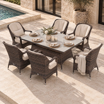 Ensemble repas 7 pièces avec coussin Fraser