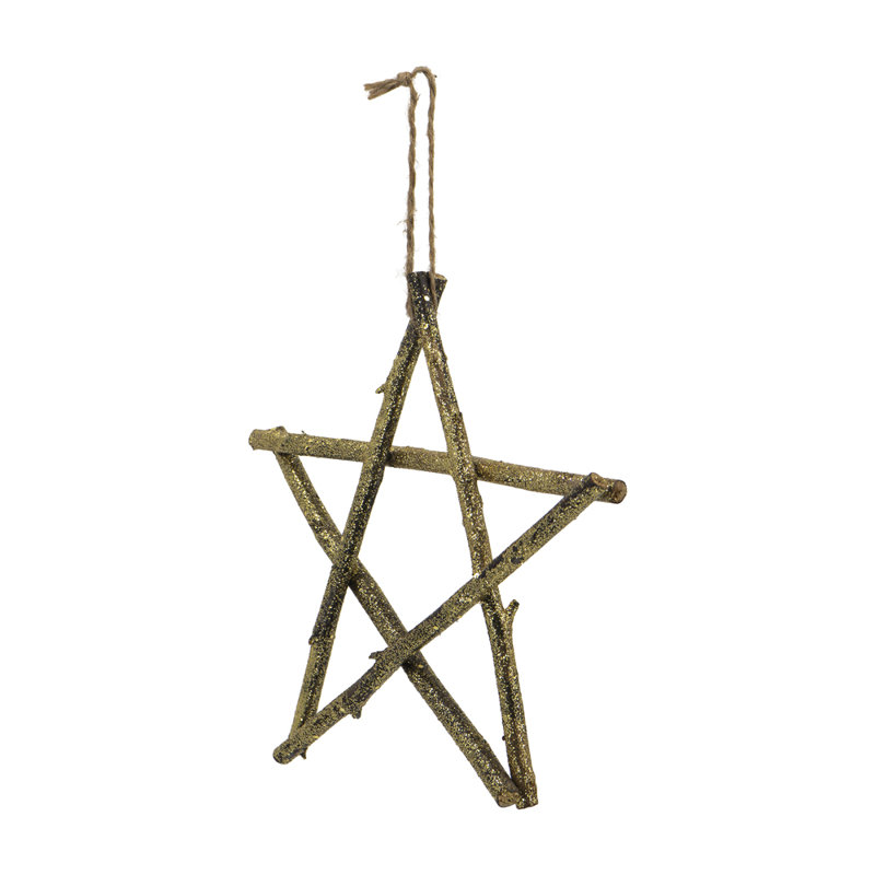 Rattan Star  Set of 6  10" x 10"  Brown/Gold