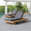 Ensemble de chaises longues avec dossier réglable, bois massif d'acacia, gris foncé et coussin triple pliable pour une détente en plein air-532904411