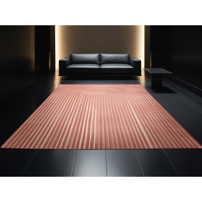 Soft Plush Feemster Valentines Modern & Contemporary Abstract Area Rug in Brown – Rose Binding, 5x8