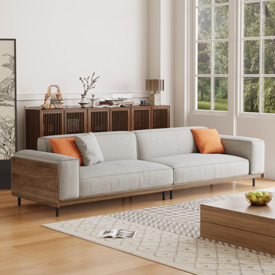 King Size Sofa 283cm, Solid Wood Base with Linen Blend Upholstery and Soft Cushioning Fast Dispatch From UK Warehouse – Dispatched Within 2 Days