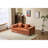 Orange Compression Convertible Floor Couch, 3 - Seat Futon Bed With Pillow Back And Armrest, Chenille Fabric For Reading Nooks Bed, Quiet Moments-1775444074