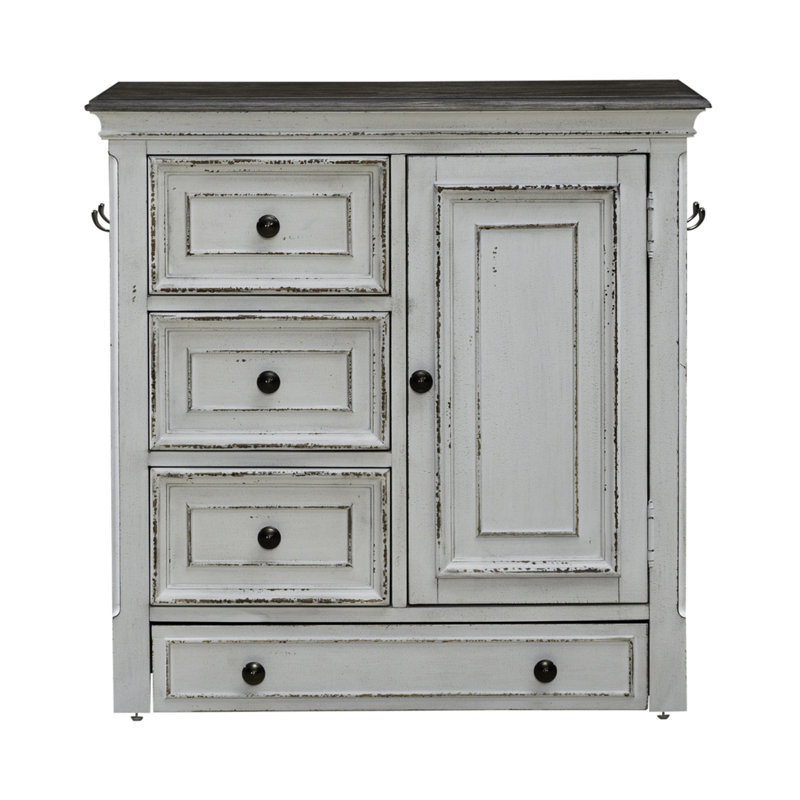 Casner Pet Feeder Accent Cabinet w/ Hooks & Bowl Cut-Outs
