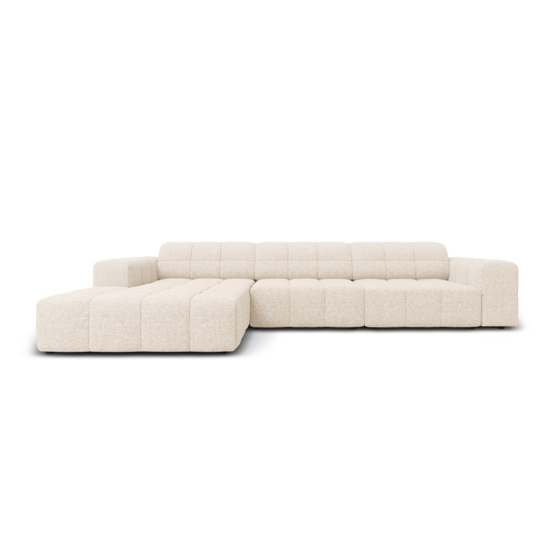 Chicago 4 Seater Corner Sofa, Light Beige, Left Hand Facing