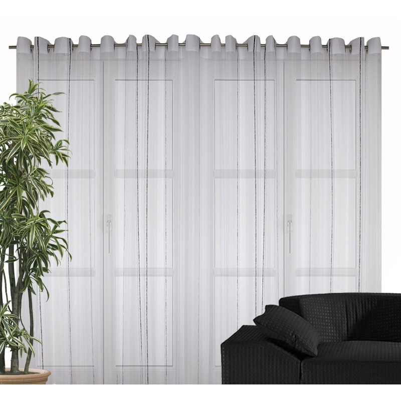 Aderito Eyelet Semi Sheer Curtains, 245cm L x 450cm W
