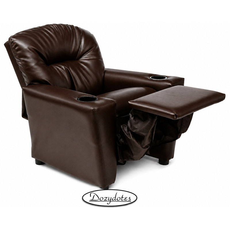 Kids Recliner Chair with Cupholder, Brown