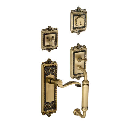 Windsor Handleset with Single Cylinder Deadbolt and C Grip with Portofino Lever