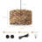 12.8'' Pendant Light Plug In For Kitchen Island, Modern Rattan Lampshape Ceiling Hanging Wicker Lamp