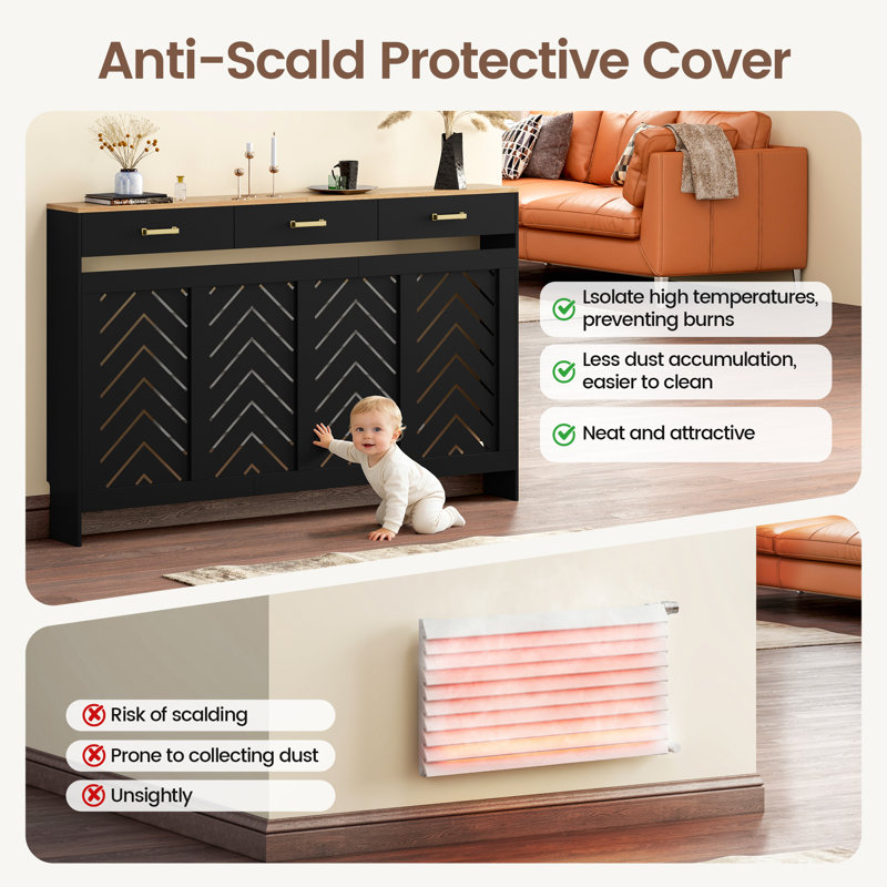 Radiator Cover, L, Black