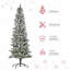 Arbre de Noël artificiel pin illuminé enneigé 6 pi, branches réalistes, 394 branches