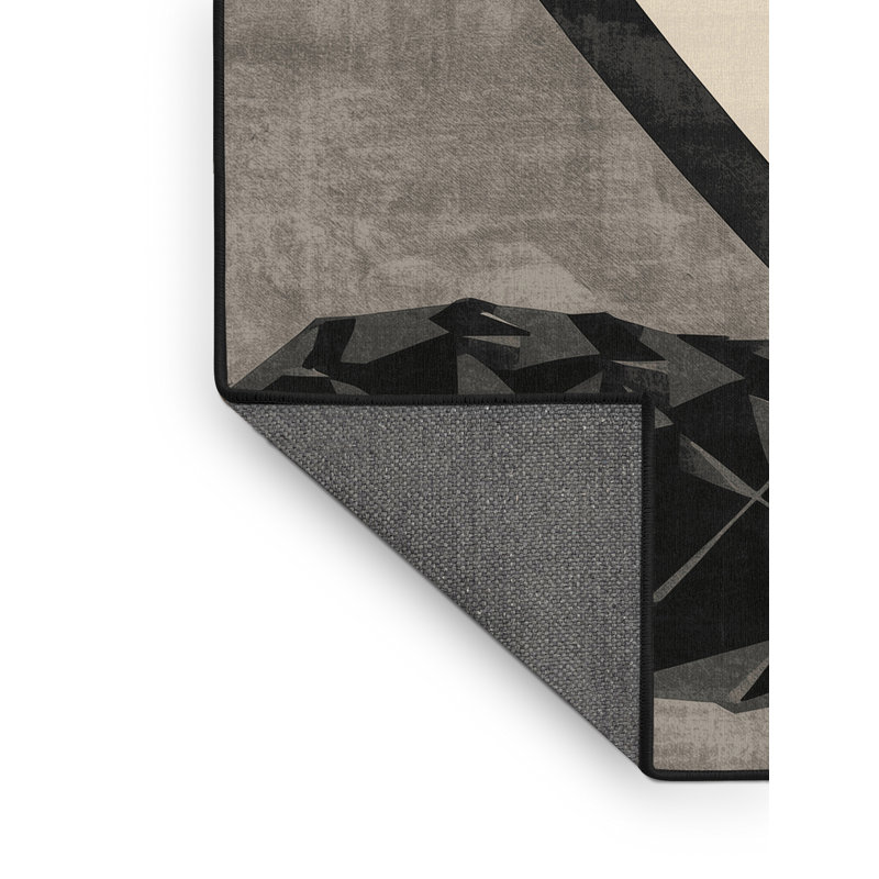 Tapis gris moelleux doux et moelleux à motif géométrique moderne et moelleux Aidyn Basilisk, 7 x 10
