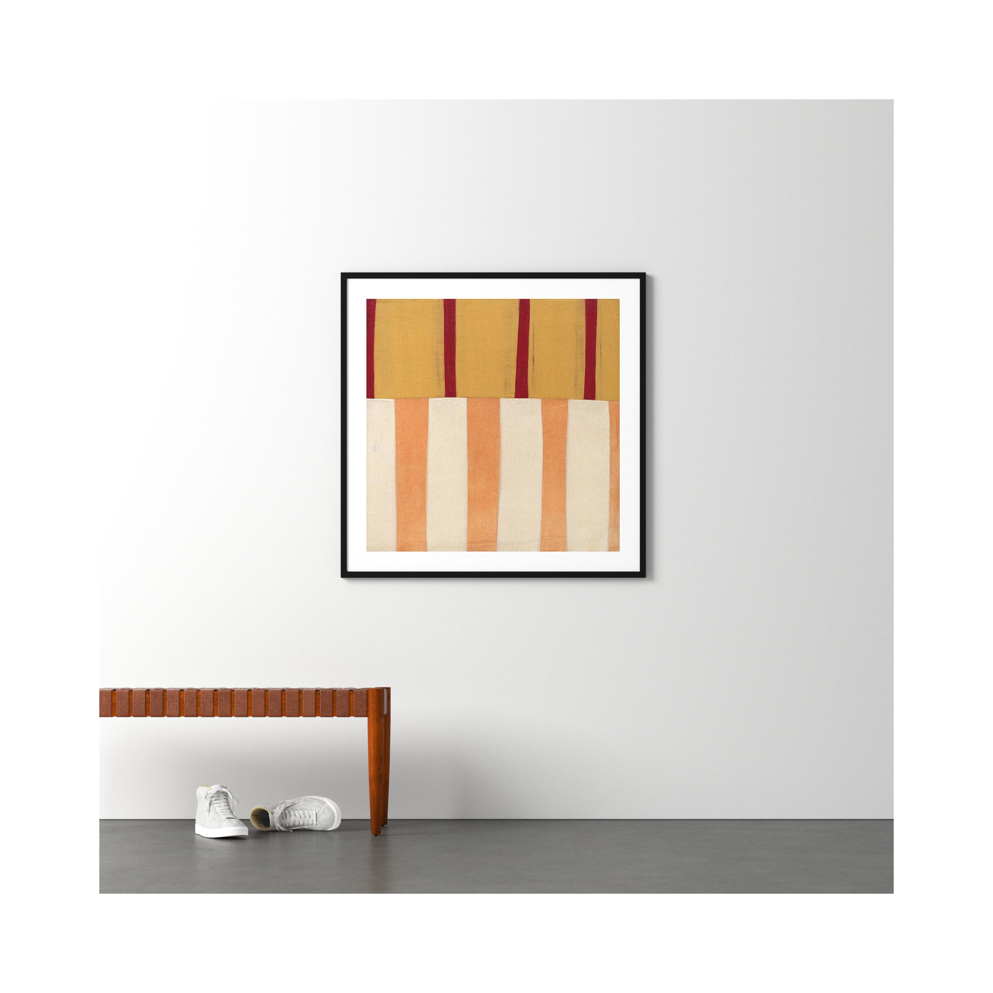 Broken Stripes 3 by Laura Nugent, Black, 41" H x 41" W x 1" D