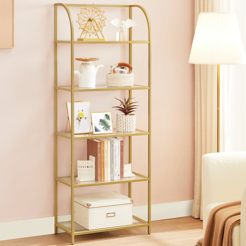 Sheffield 62.7H 23.6W Etagere Bookcase, Gold