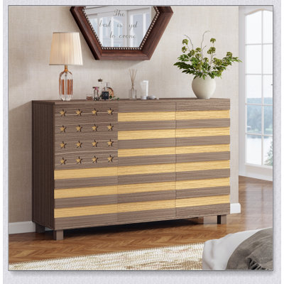 Buffet sculpté à la main de 55 pouces avec 2 tiroirs, 3 portes et tablettes réglables pour un rangement élégant