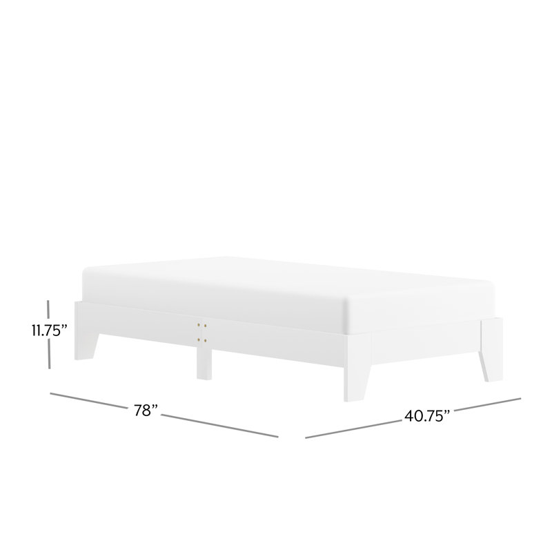 Heiss Open-Frame Bed, White, Twin