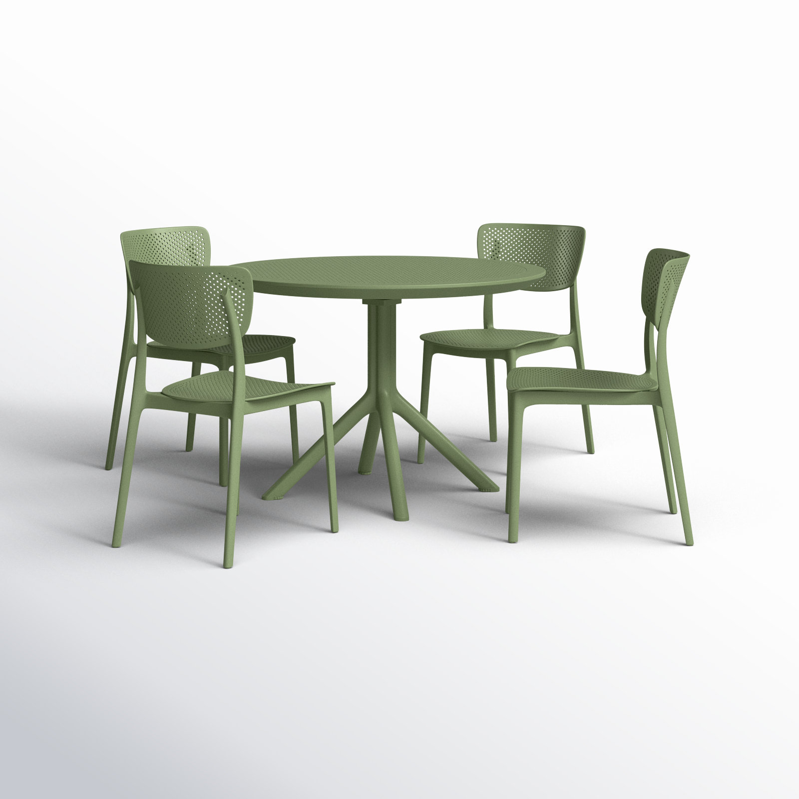 Farrah 41" Patio Dining Set, Olive Green