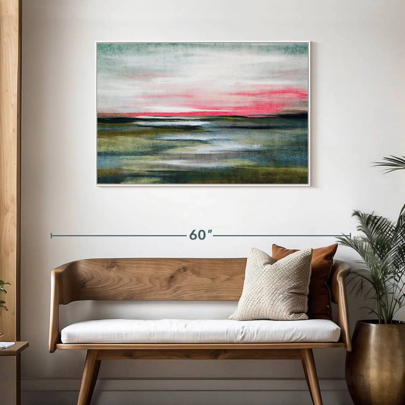 Greenfield Landscape Arciniega, Cadre flottant blanc, 43 po x 29 po