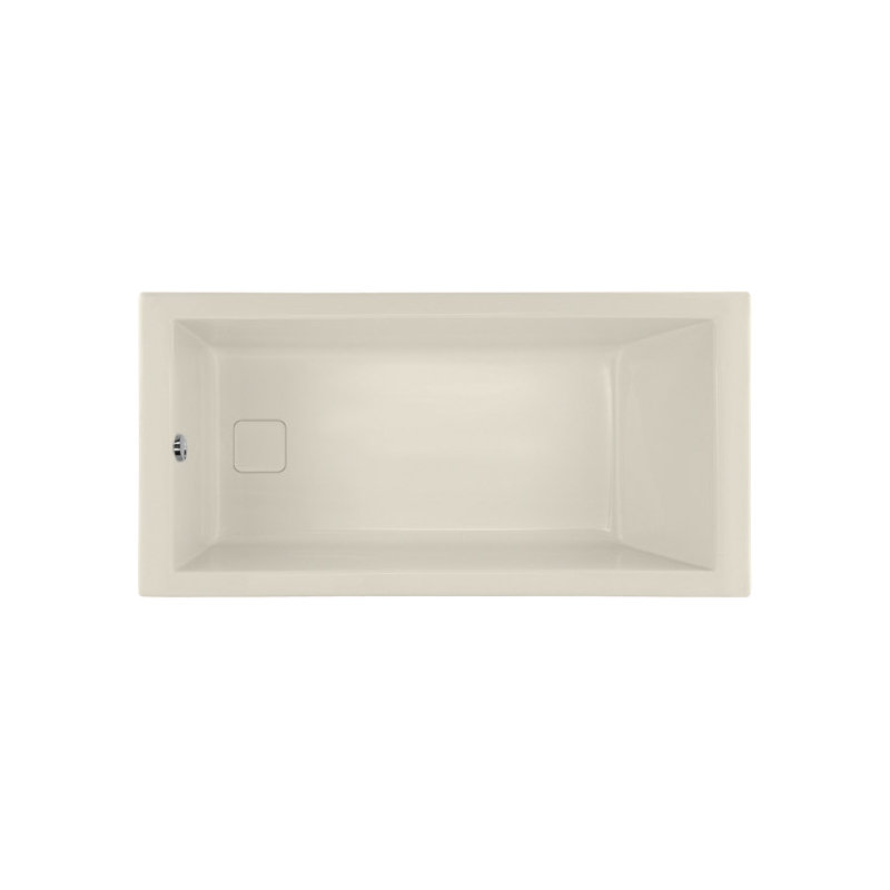 Marlie 60'' L Soaking Bathtub, Biscuit, Matte Black