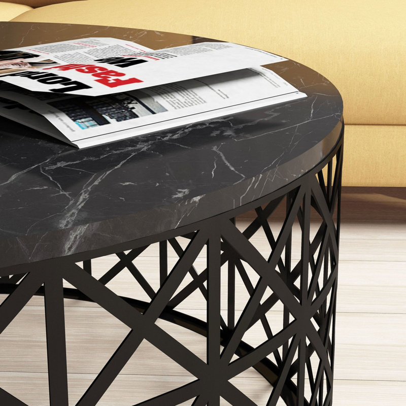 Knightdale Frame Coffee Table, Black Marble