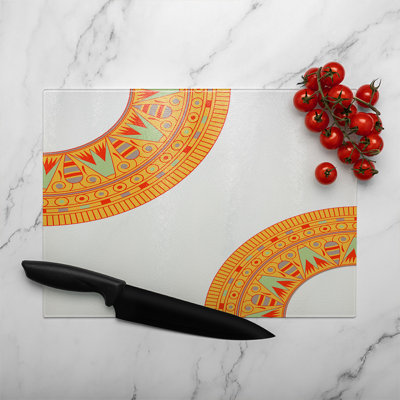 Egyptian Hieroglyphs Glass Chopping Board