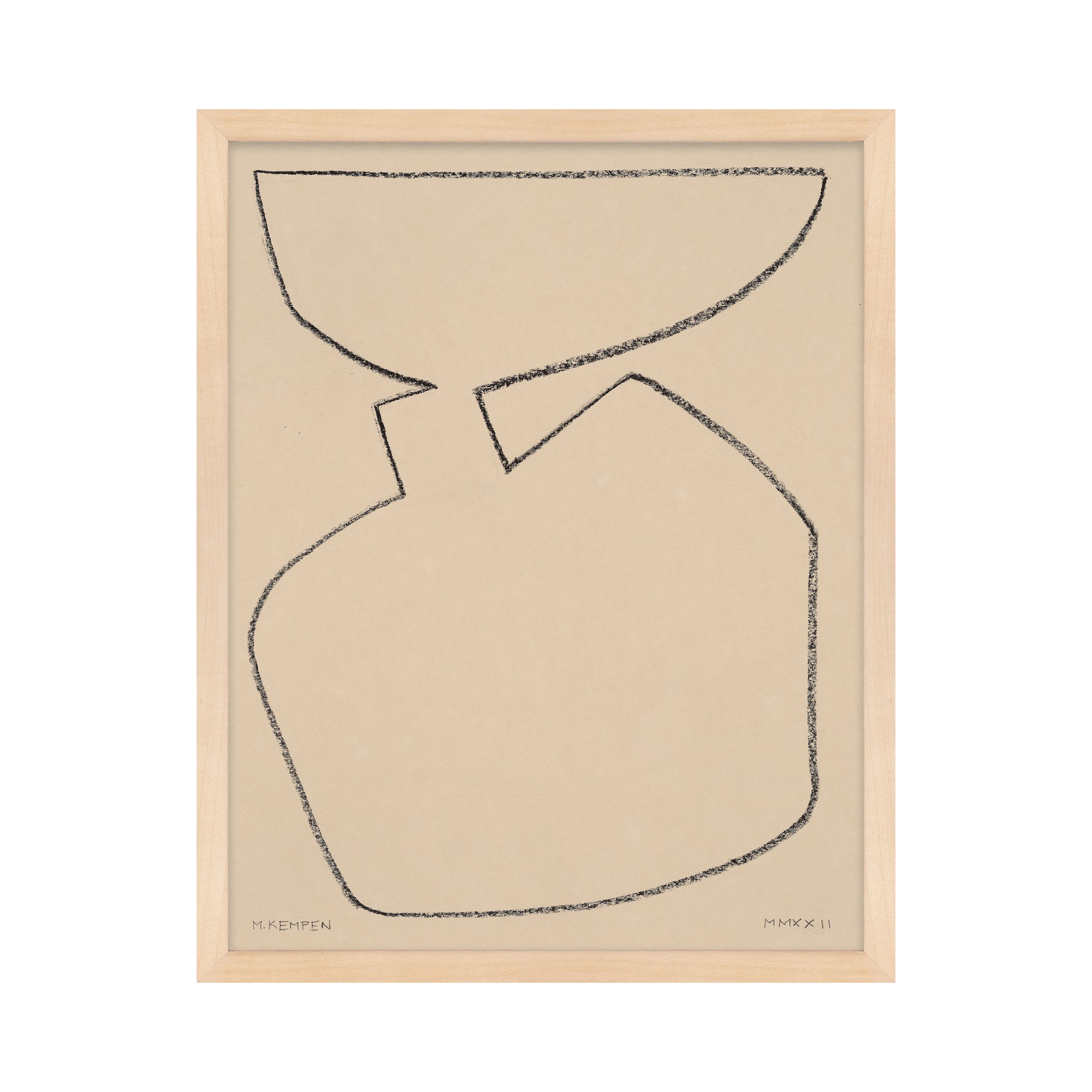 Outlines 6 by Michael Kempen, 40" W x 50" H, Maple Framed