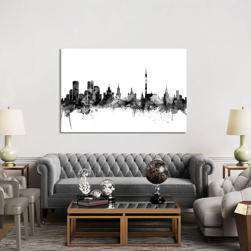 Moscow, Russia In Black & White by Michael Tompsett - 1 Piece Wrapped Canvas Wall Art, 152.5 cm H x 101.5 cm W