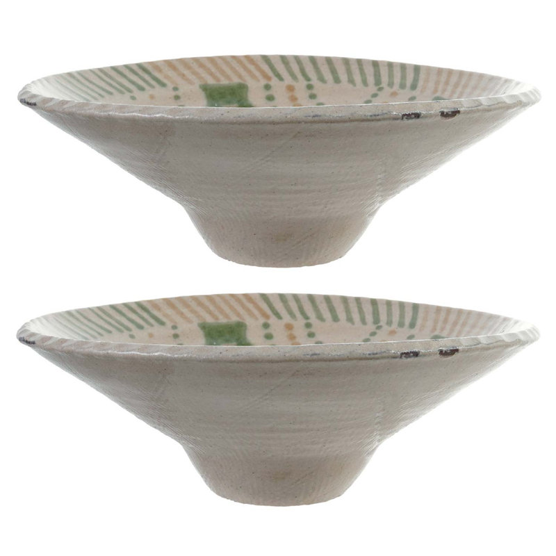 Hand-Painted Terracotta Bowl with Crackle Glaze