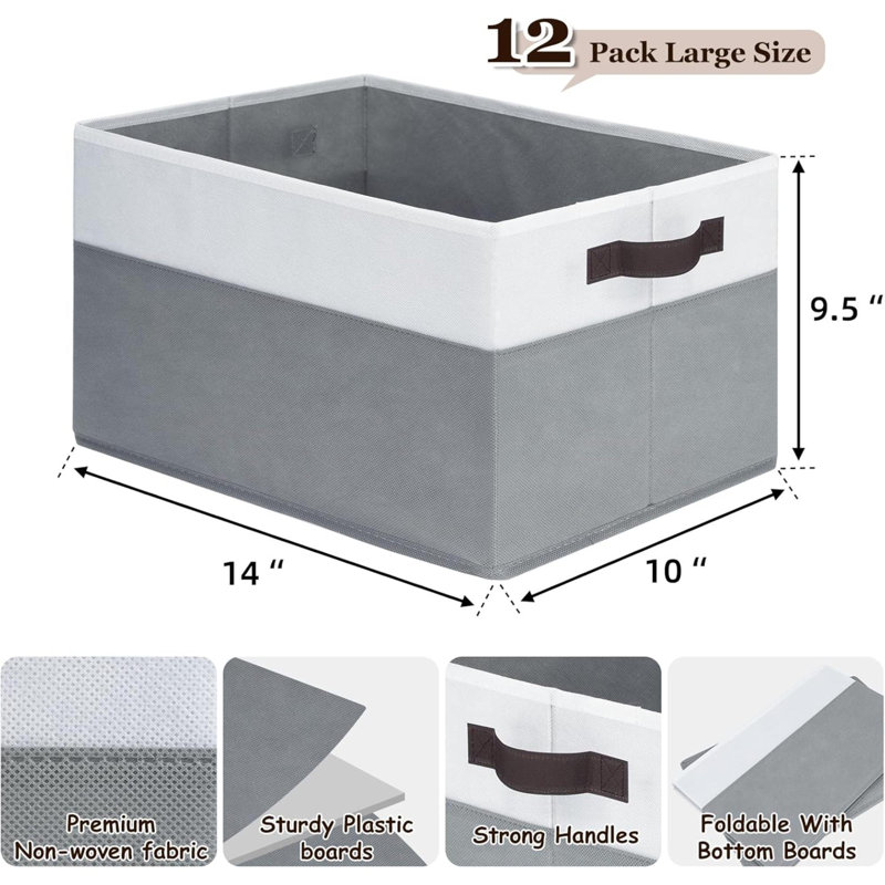 Storage Baskets For  Fabric Closet Organizers And Storage Bins With Handles For Home Organization  Decorative Collapsible Baskets For Organizing Clothes Toy