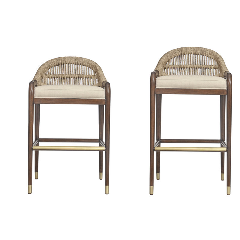 Caribe Upholstered Stool with Solid Wood Frame, Counter Stool (24.5" Seat Height)