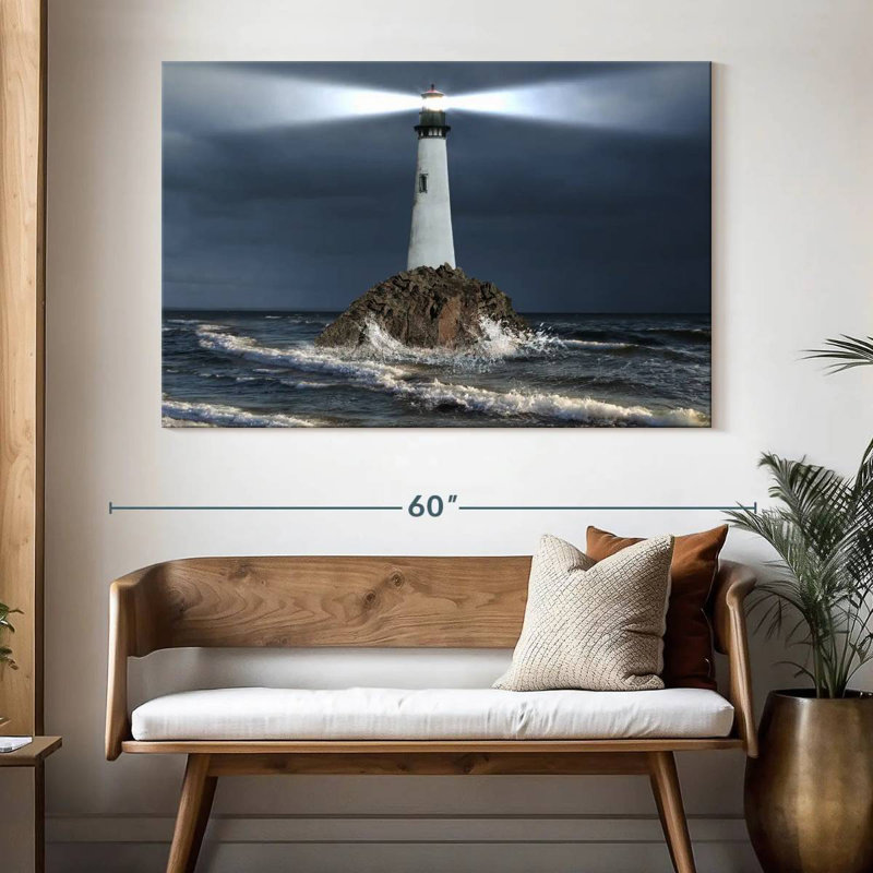 Faisceau lumineux du phare, H 34 po x l 51 po