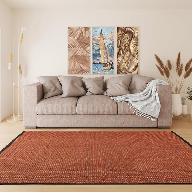Solid Colour Plain Weave 120cm X 170cm Area Rug