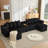 137.5" Modular Corduroy U Shaped Sofa-605434444
