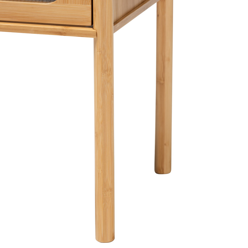 Solid Wood End Table with Storage