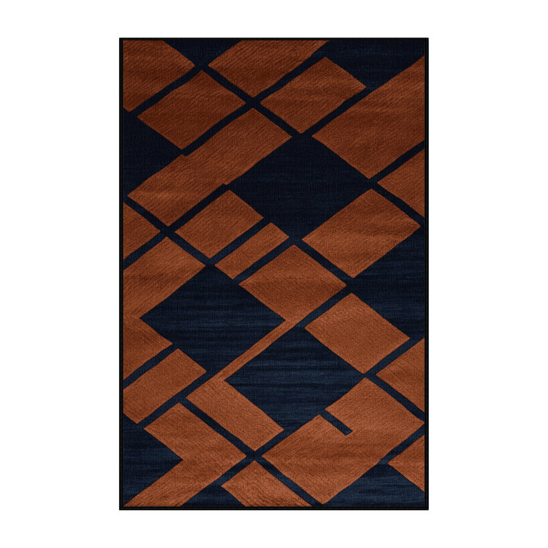 Tapis gris à carreaux lavable à la machine, Rectangle 2 pi x 3 pi