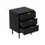 Commode à 3 tiroirs cannelée noire