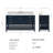 Alemanno 61" Single Bathroom Vanity in Midnight Blue, with 0.75" Italian Carrara Marble Top, Rectangle Sink-799465390-739822647-739822646