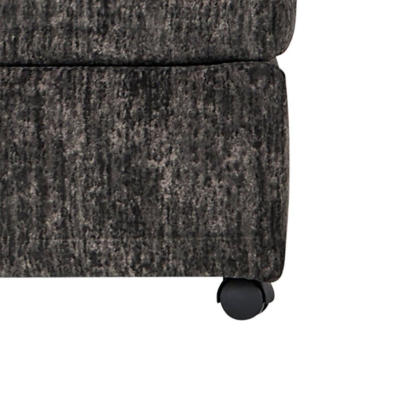 Oliwier Living Room Ottoman, Charcoal, Charcoal Corduroy