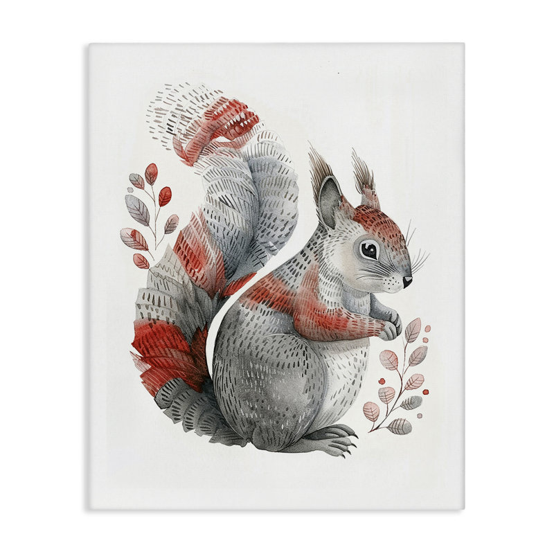  Art mural sur toile écureuil de style scandinave par LSR Design Studio, H 30 po x l 24 po