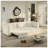89" 3-in-1 Convertible Sofa Bed with Recliner Function, Velvet Upholstery in Beige and White
