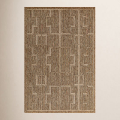 Ava Brown Beige Moroccan Outdoor Rug