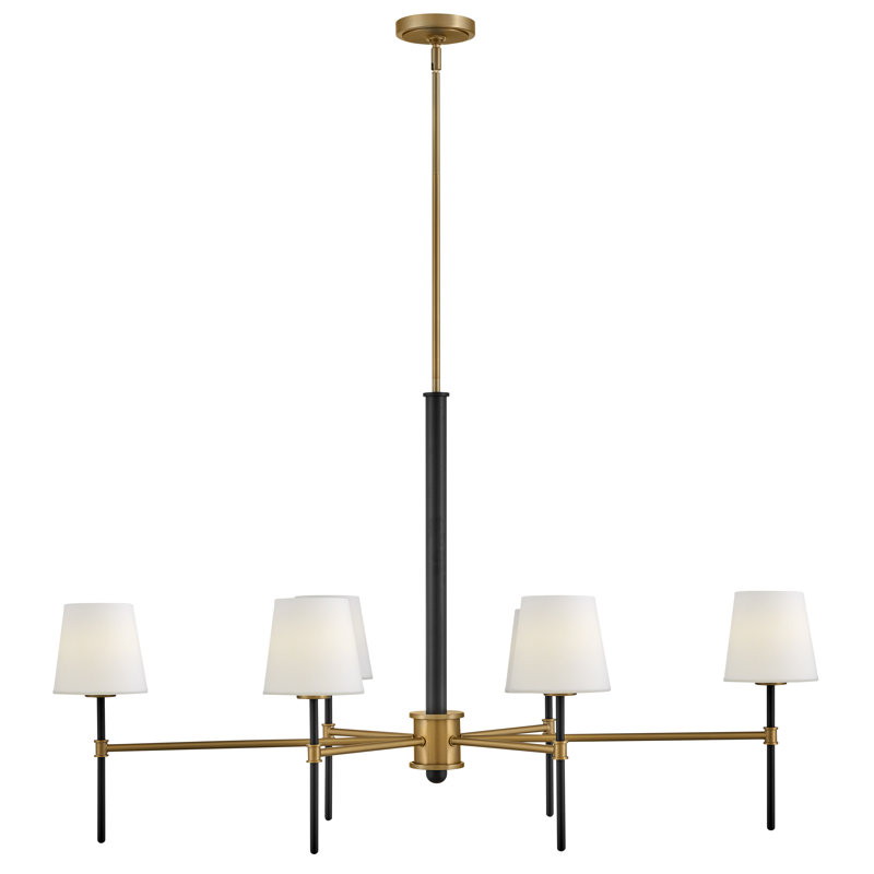 Saunders 45" Six-Light Shaded Linear Chandelier