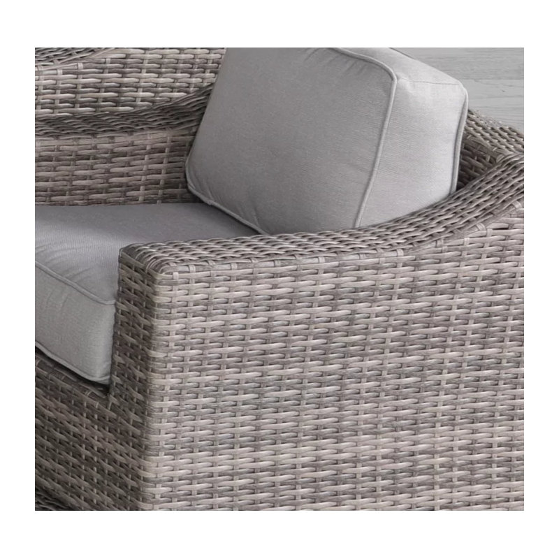 Holub Patio Swivel Wicker Lounge Chairs with Cushions