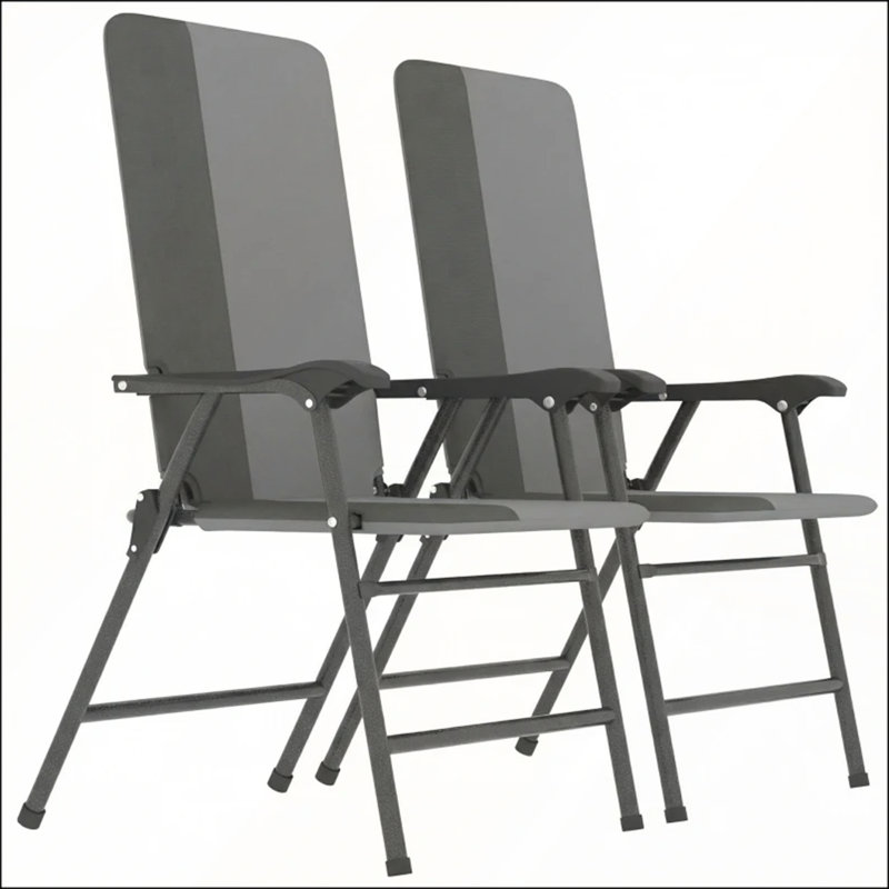Ensemble de 2 chaises de patio pliantes à haut dossier, rembourrées pour le confort, idéales pour la détente en plein air et un rangement facile
