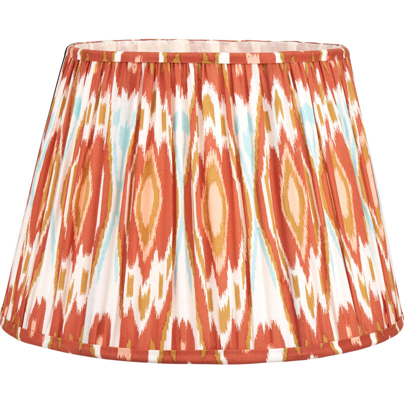 Pleated Cotton Cylinder Shade, 28cm H x 40cm W x 40cm D, Orange