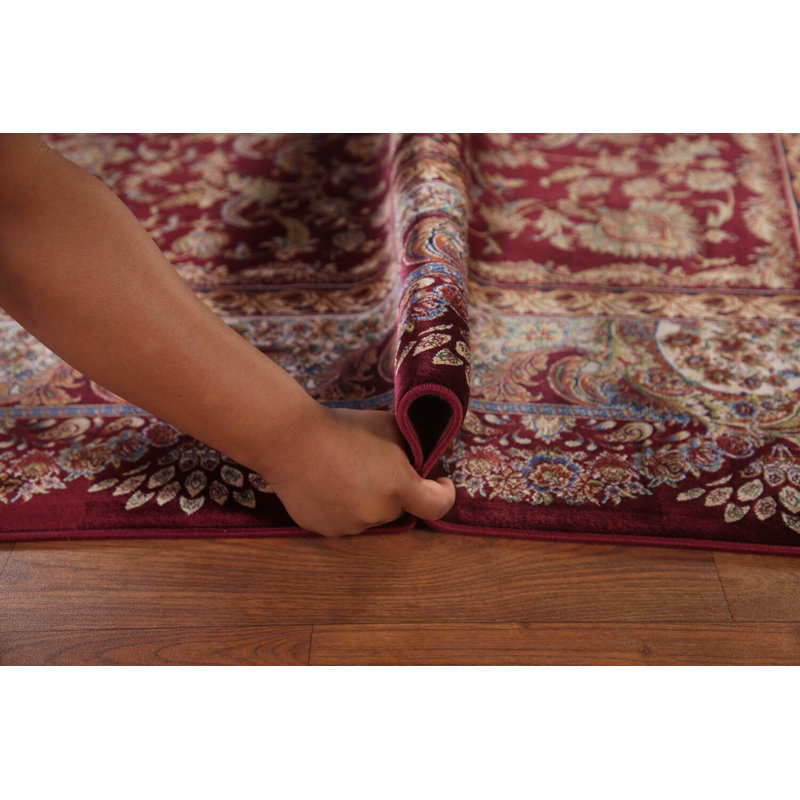Tapis traditionnel rouge bourgogne 7 x 10