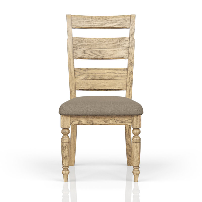 Chaise d'appoint à dossier échelle - Finition caramel (ensemble de 2), Caramel