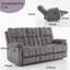 3 Seater Fabric Reclining Sofa
